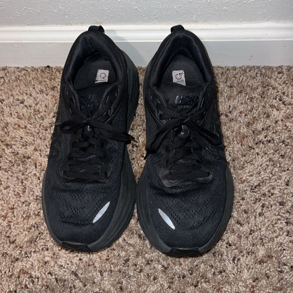 Hoka One One Bondi 8 Men's Running Shoes-Black 9.5D
